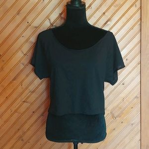 Victoria's Secret PINK black crop top tee